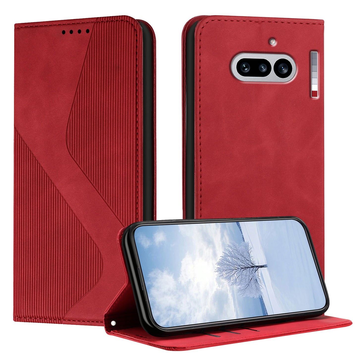 For Nothing Phone (4a) Phone Cover Skin-touch Feel Leather Wallet Case with Stand