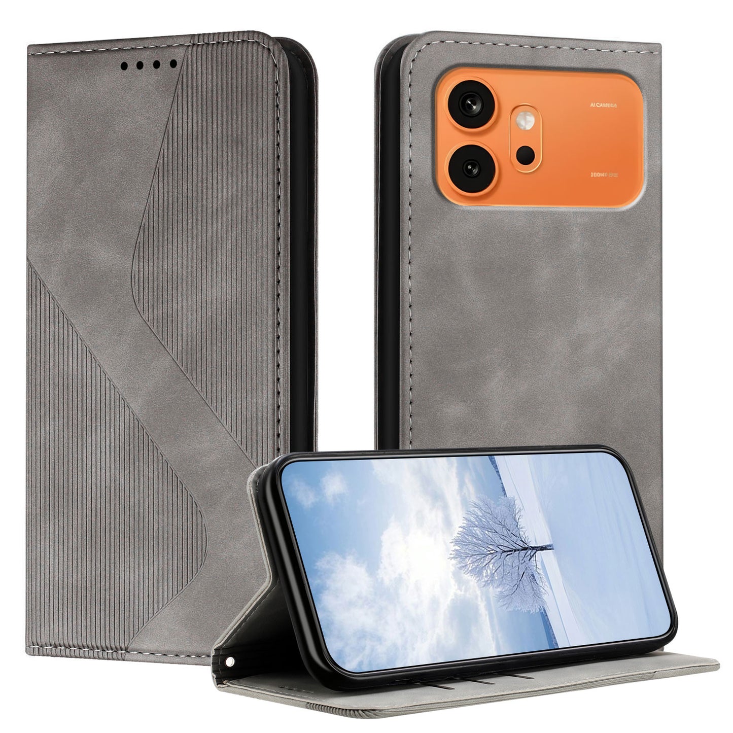For Honor 600 Pro 5G / Honor 600 5G Phone Cover Skin-touch Feel Leather Wallet Case with Stand