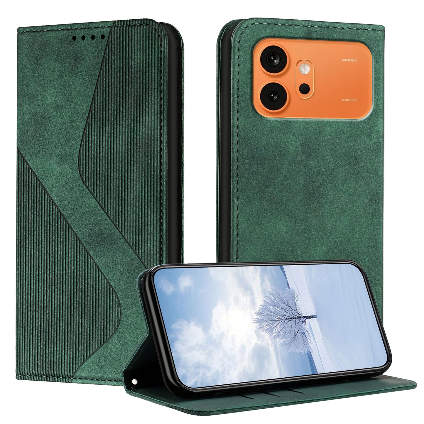 For Honor 600 Pro 5G / Honor 600 5G Phone Cover Skin-touch Feel Leather Wallet Case with Stand