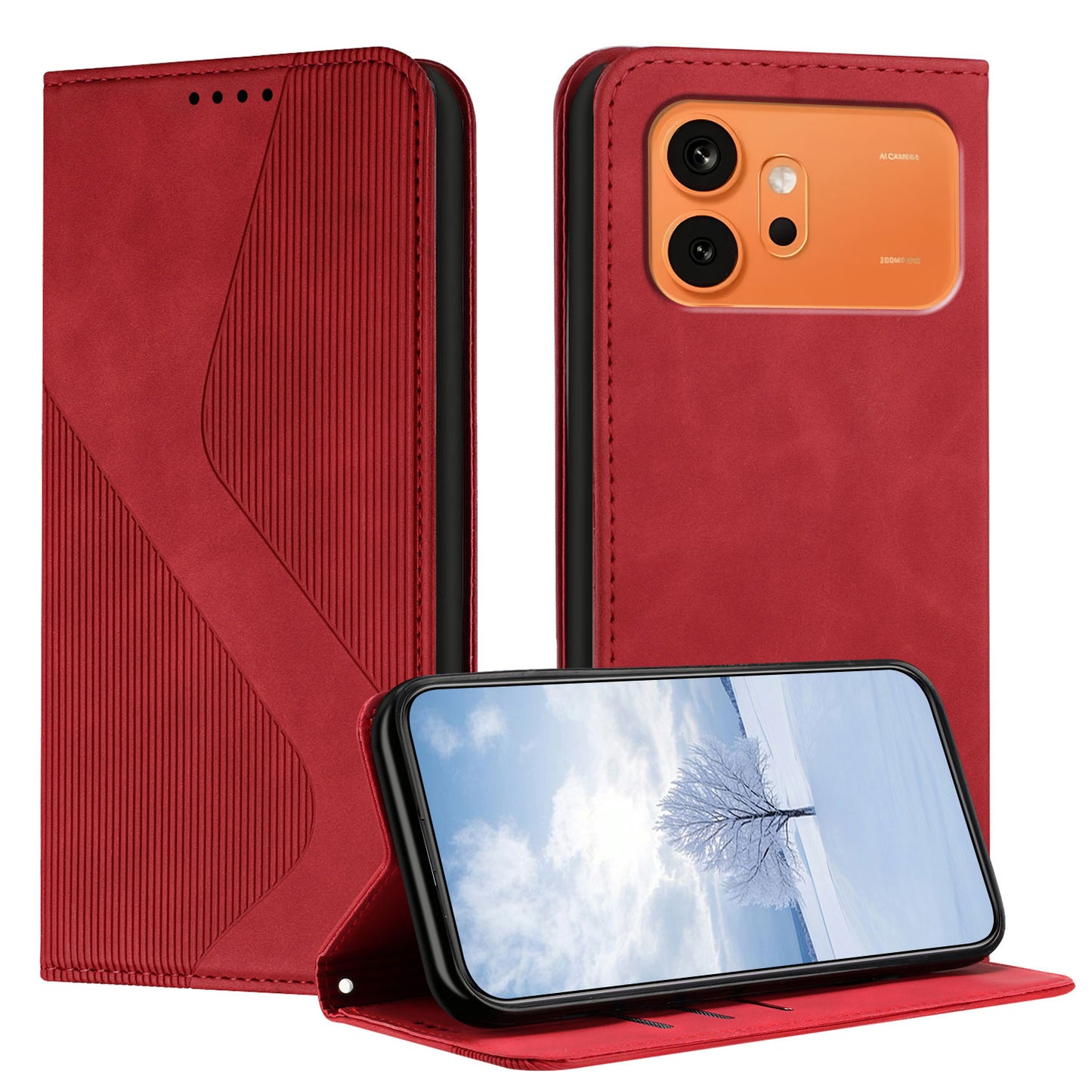 For Honor 600 Pro 5G / Honor 600 5G Phone Cover Skin-touch Feel Leather Wallet Case with Stand