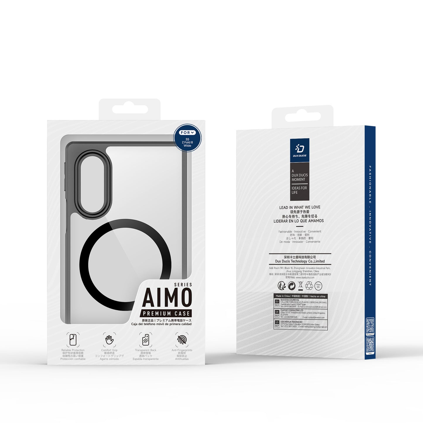 DUX DUCIS for Samsung Galaxy Z Fold8 Aimo Series Magnetic Case PC + TPU Clear Back Phone Cover (REACH Certification)