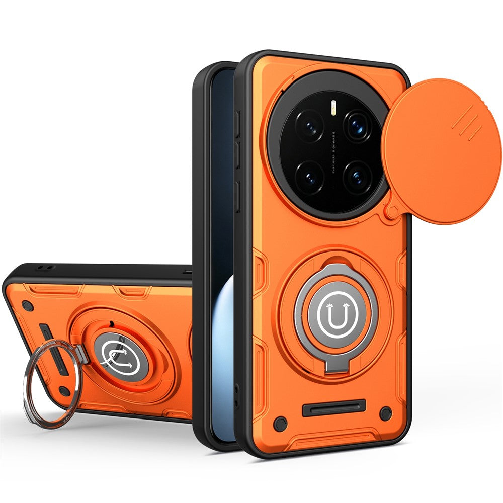 For Honor Magic7 Pro 5G Case with Slide Camera Cover Ring Kickstand PC + TPU Phone Shell