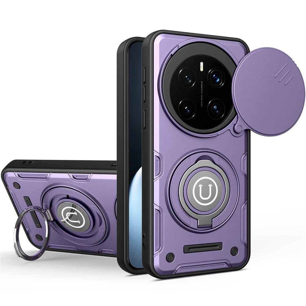 For Honor Magic7 Pro 5G Case with Slide Camera Cover Ring Kickstand PC + TPU Phone Shell