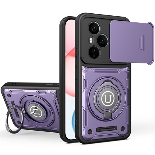 Honor 400 Pro 5G (Global) Handyhülle – mit Schiebekamera-Abdeckungsring, Ständer, PC + TPU
