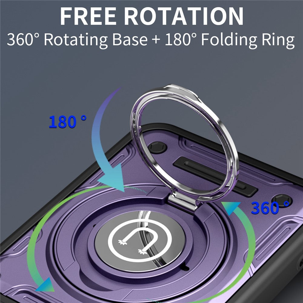 For Honor 400 Pro 5G (Global) Case with Slide Camera Cover Ring Kickstand PC + TPU Phone Shell