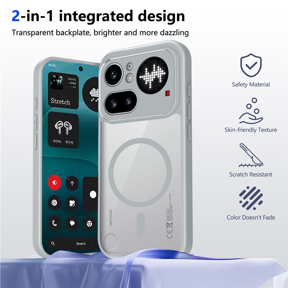 For Nothing Phone (4a) Pro Magnetic Case Transparent PC + TPU Shockproof Skin-friendly Phone Cover