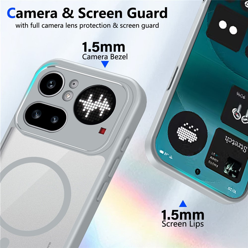 For Nothing Phone (4a) Pro Magnetic Case Transparent PC + TPU Shockproof Skin-friendly Phone Cover