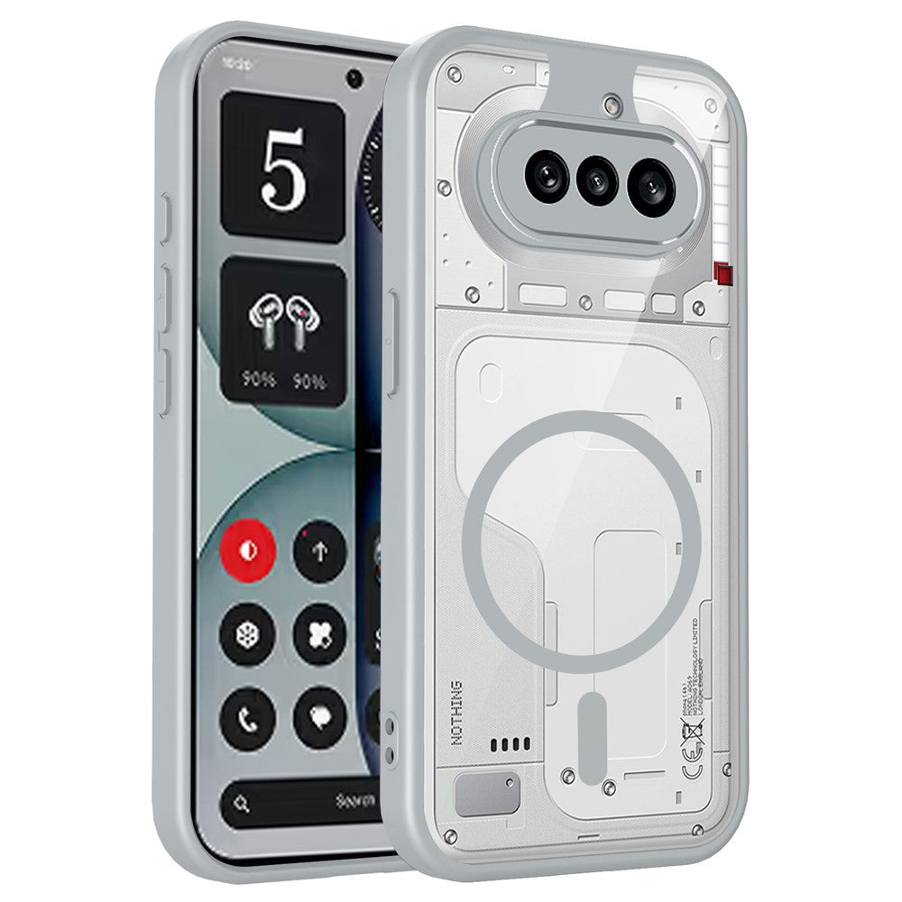 For Nothing Phone (4a) Magnetic Case Transparent PC + TPU Shockproof Skin-friendly Phone Cover