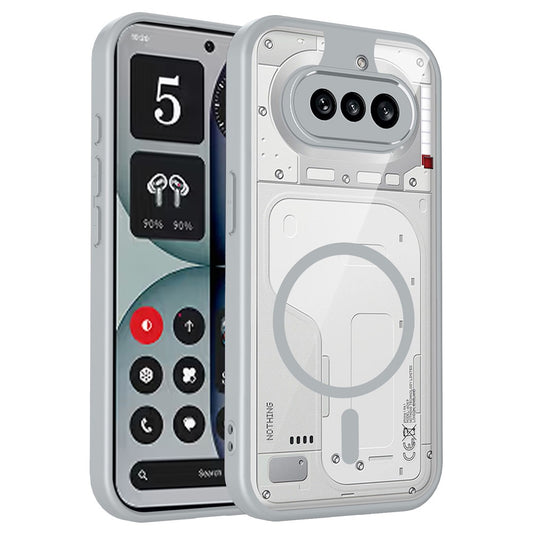 For Nothing Phone (4a) Magnetic Case Transparent PC + TPU Shockproof Skin-friendly Phone Cover