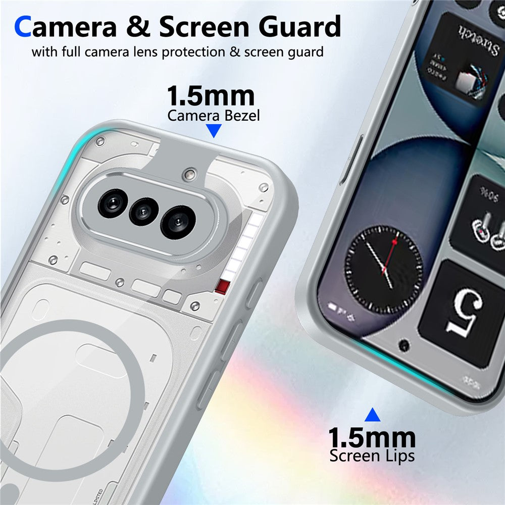 For Nothing Phone (4a) Magnetic Case Transparent PC + TPU Shockproof Skin-friendly Phone Cover