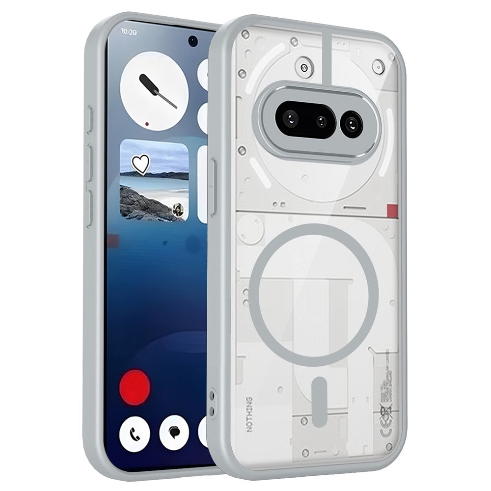 For Nothing Phone (3a) Magnetic Case Transparent PC + TPU Shockproof Skin-friendly Phone Cover