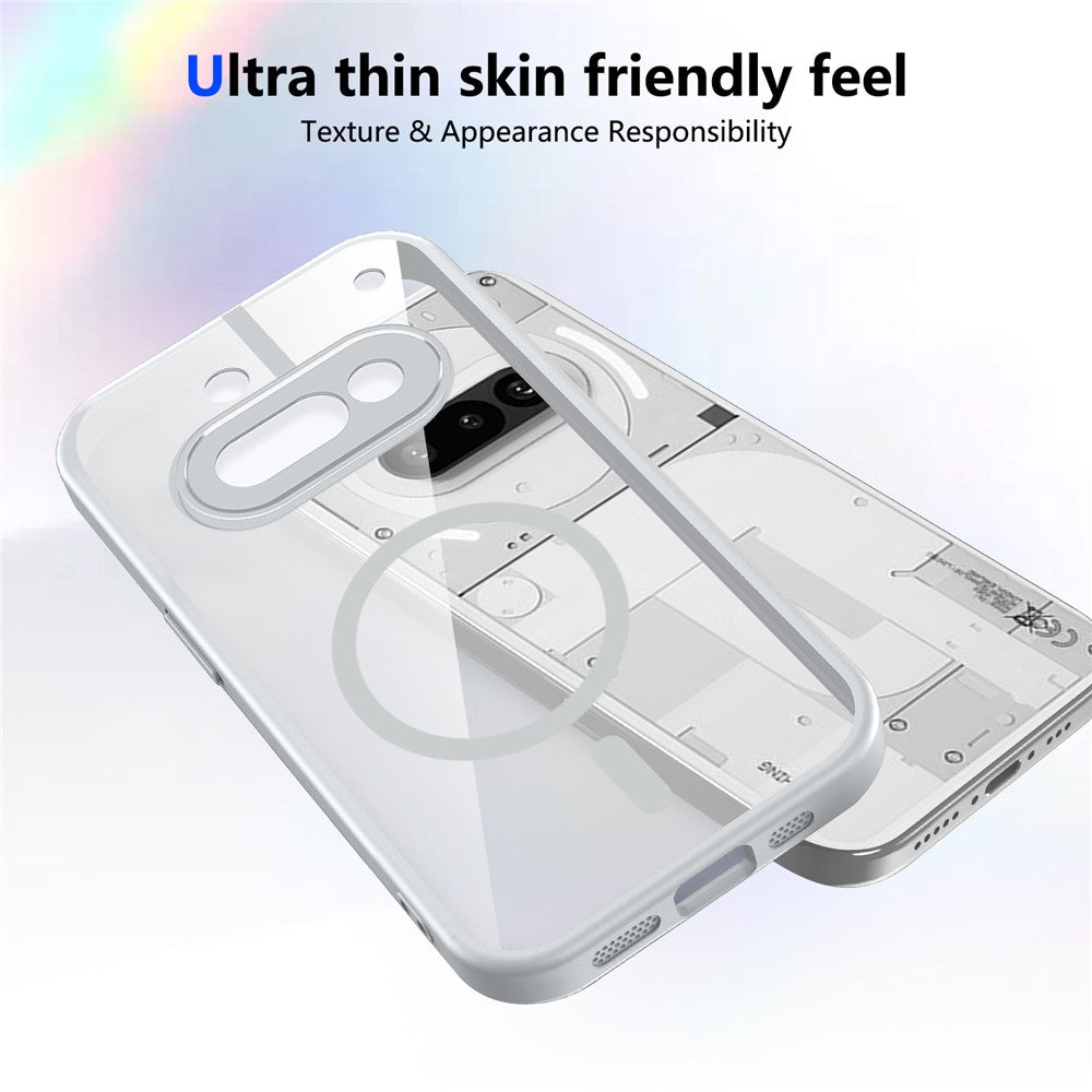 For Nothing Phone (3a) Magnetic Case Transparent PC + TPU Shockproof Skin-friendly Phone Cover