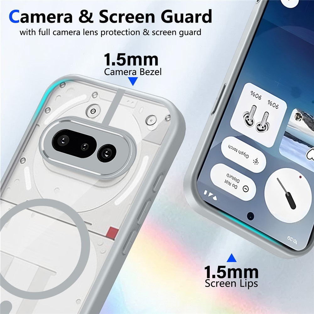 For Nothing Phone (3a) Magnetic Case Transparent PC + TPU Shockproof Skin-friendly Phone Cover