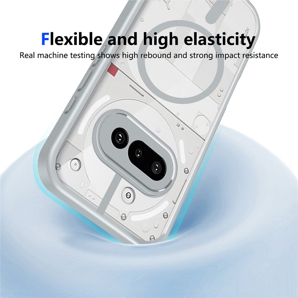 For Nothing Phone (3a) Magnetic Case Transparent PC + TPU Shockproof Skin-friendly Phone Cover