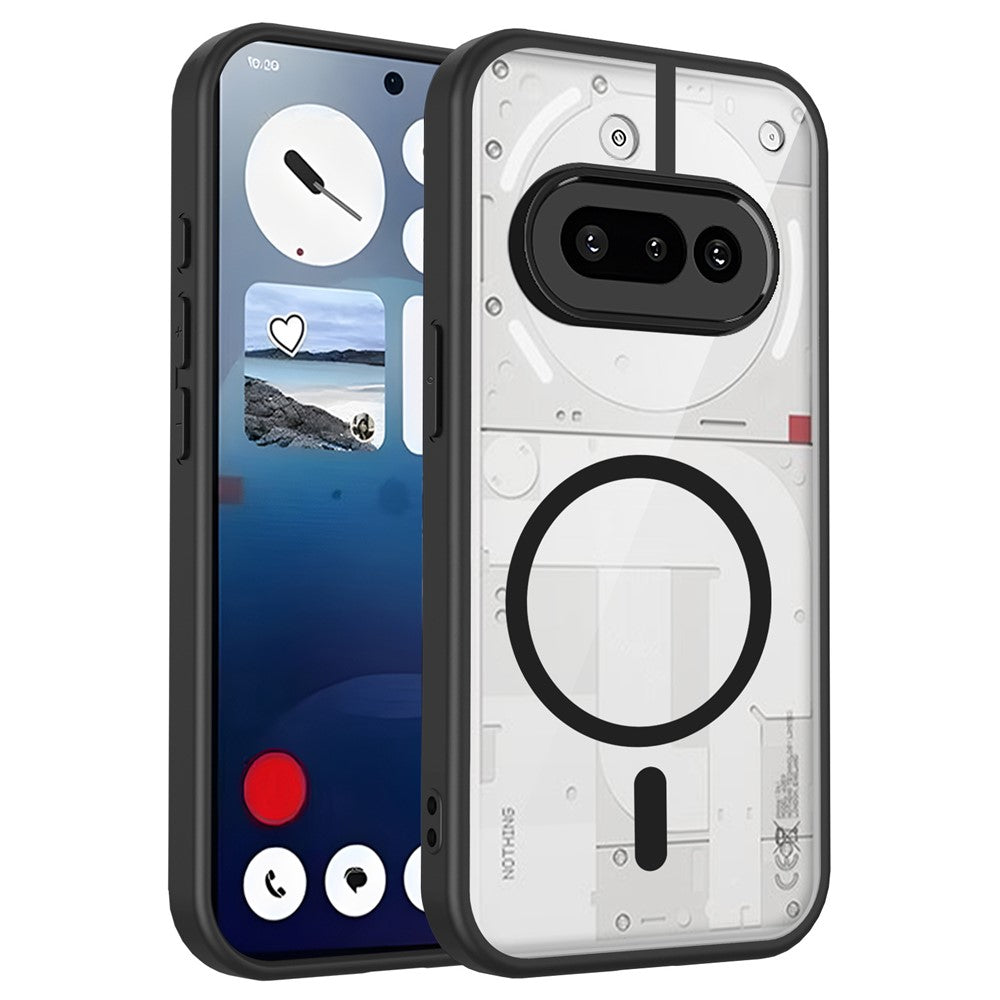 For Nothing Phone (3a) Magnetic Case Transparent PC + TPU Shockproof Skin-friendly Phone Cover