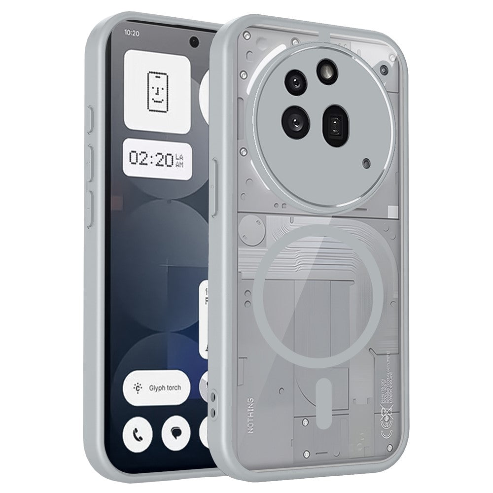 For Nothing Phone (3a) Pro Magnetic Case Transparent PC + TPU Shockproof Skin-friendly Phone Cover