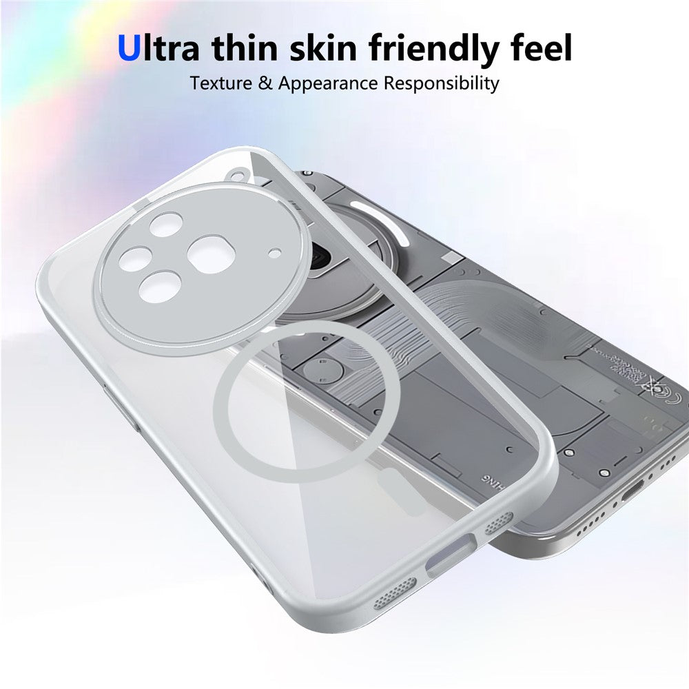 For Nothing Phone (3a) Pro Magnetic Case Transparent PC + TPU Shockproof Skin-friendly Phone Cover