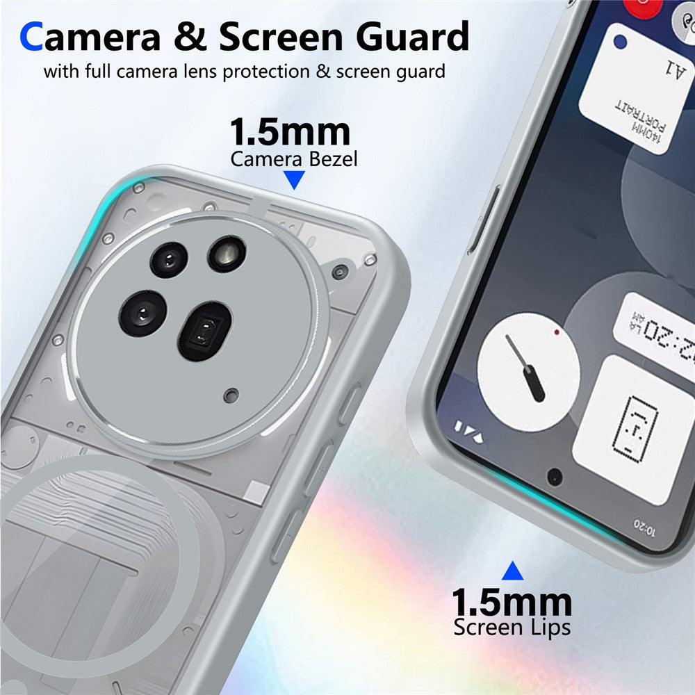 For Nothing Phone (3a) Pro Magnetic Case Transparent PC + TPU Shockproof Skin-friendly Phone Cover