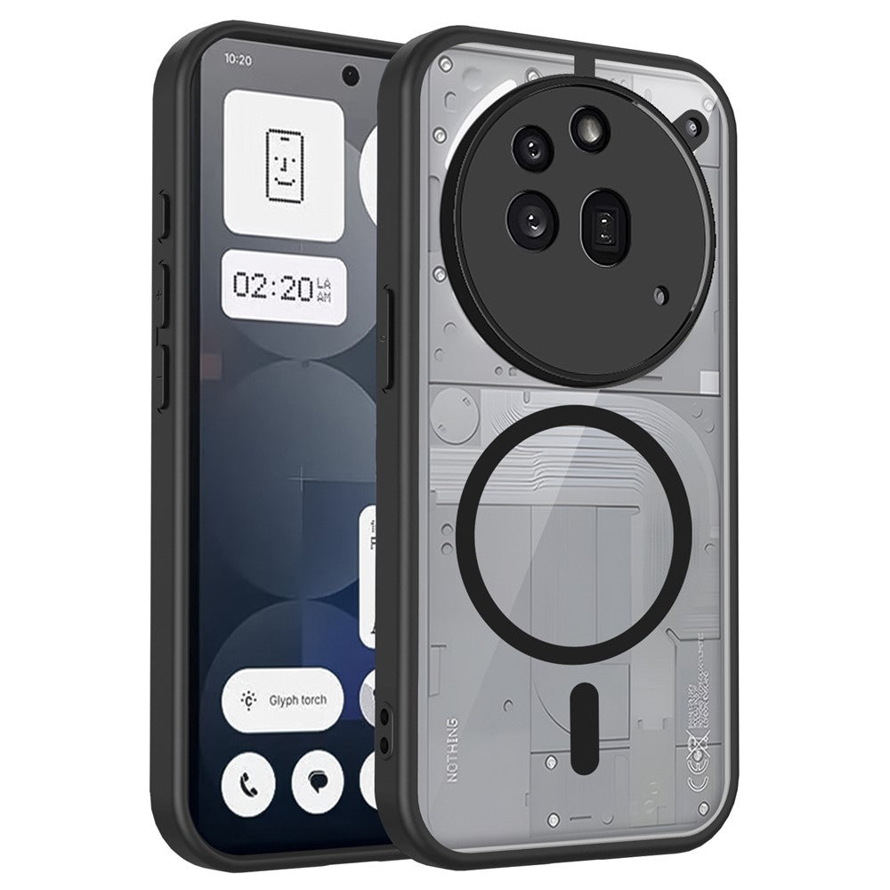 For Nothing Phone (3a) Pro Magnetic Case Transparent PC + TPU Shockproof Skin-friendly Phone Cover