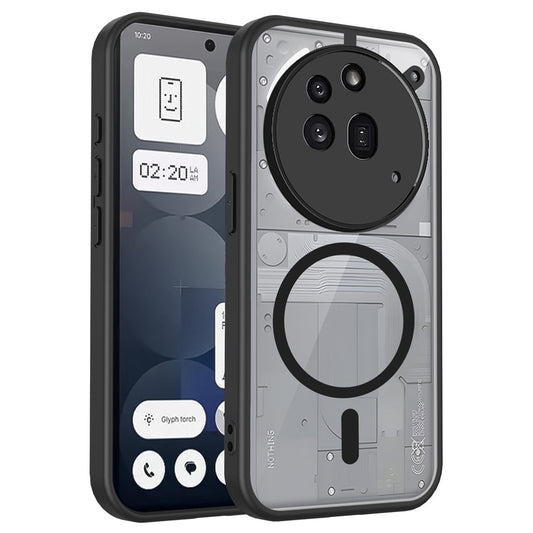 For Nothing Phone (3a) Pro Magnetic Case Transparent PC + TPU Shockproof Skin-friendly Phone Cover