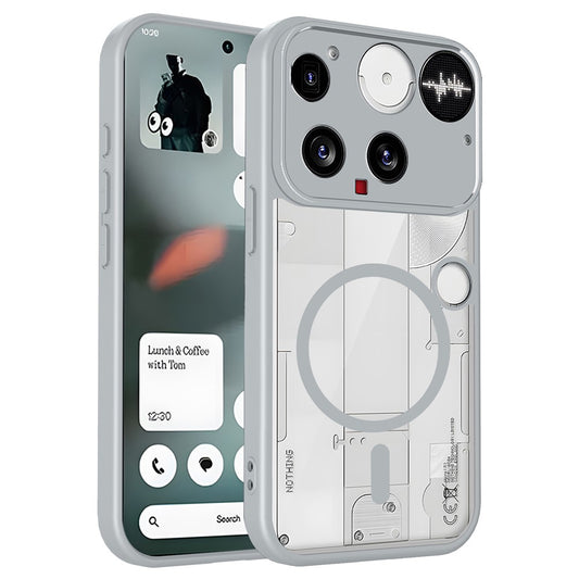 For Nothing Phone (3) 5G Magnetic Case Transparent PC + TPU Shockproof Skin-friendly Phone Cover