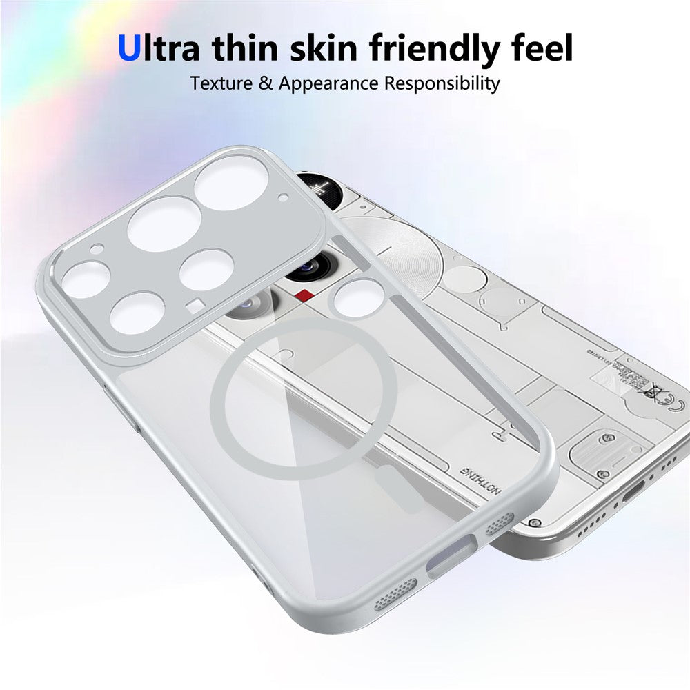 For Nothing Phone (3) 5G Magnetic Case Transparent PC + TPU Shockproof Skin-friendly Phone Cover