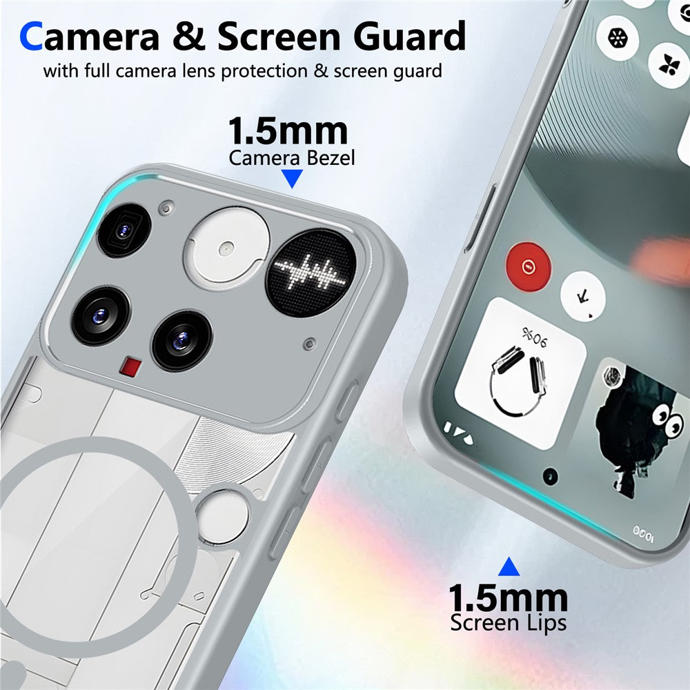 For Nothing Phone (3) 5G Magnetic Case Transparent PC + TPU Shockproof Skin-friendly Phone Cover