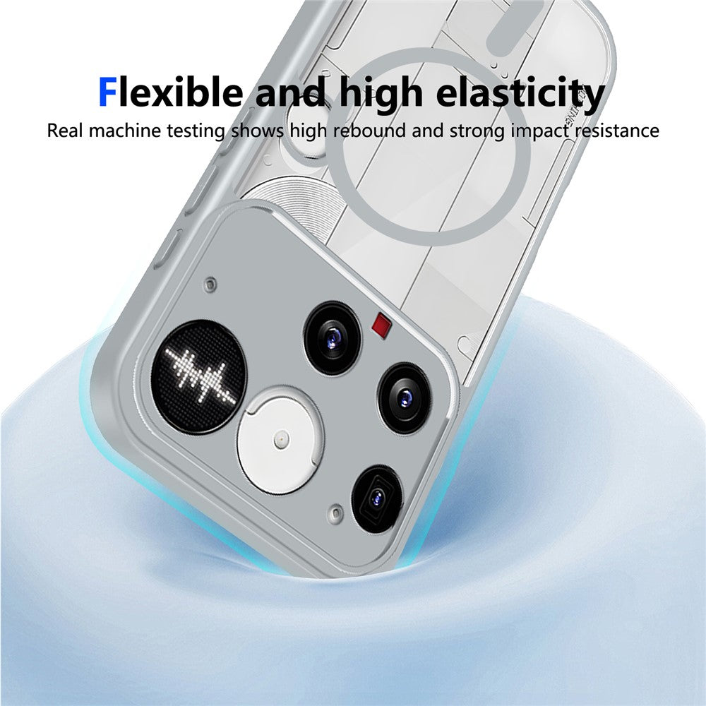 For Nothing Phone (3) 5G Magnetic Case Transparent PC + TPU Shockproof Skin-friendly Phone Cover