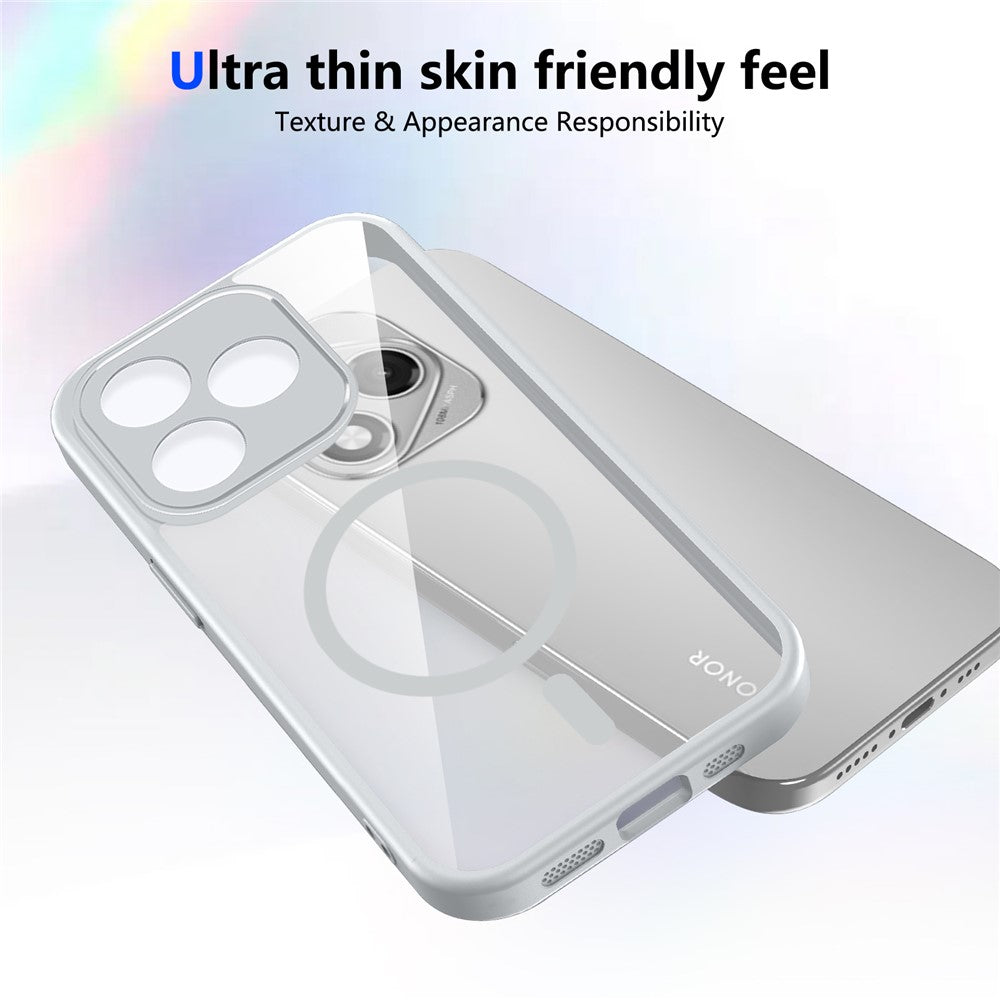 For Honor 600 Lite 5G / 500 Smart 5G Magnetic Case Transparent PC + TPU Shockproof Skin-friendly Phone Cover