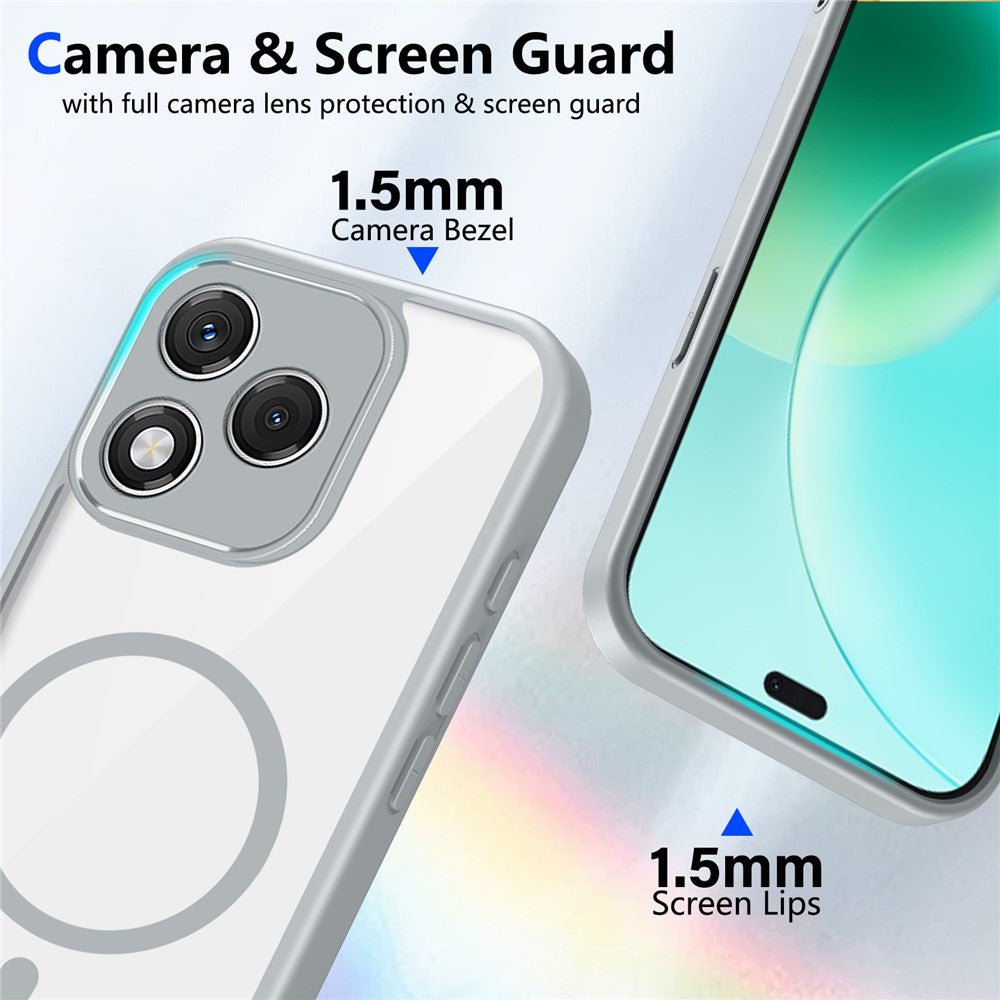 For Honor 600 Lite 5G / 500 Smart 5G Magnetic Case Transparent PC + TPU Shockproof Skin-friendly Phone Cover