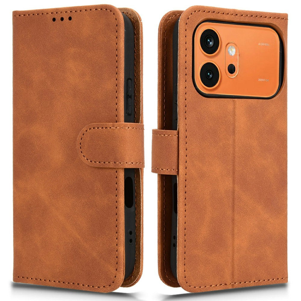 For Honor 600 5G  /  600 Pro 5G Leather Case Skin Feel Anti Drop Wallet Stand Flip Phone Cover