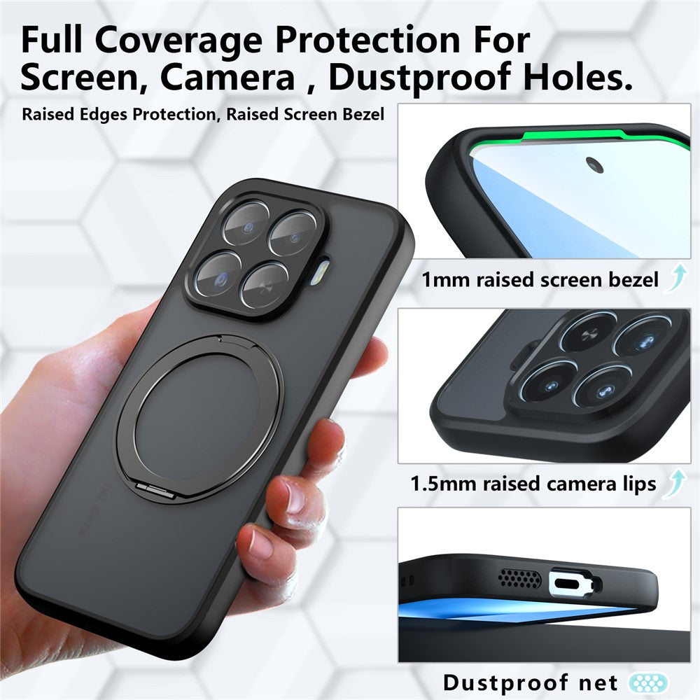 Xiaomi 17T Pro – Magnetische Handyhülle aus Metall, Kunststoff und TPU, mit Ständer, stoßfest, mit Soft-Touch-Oberfläche