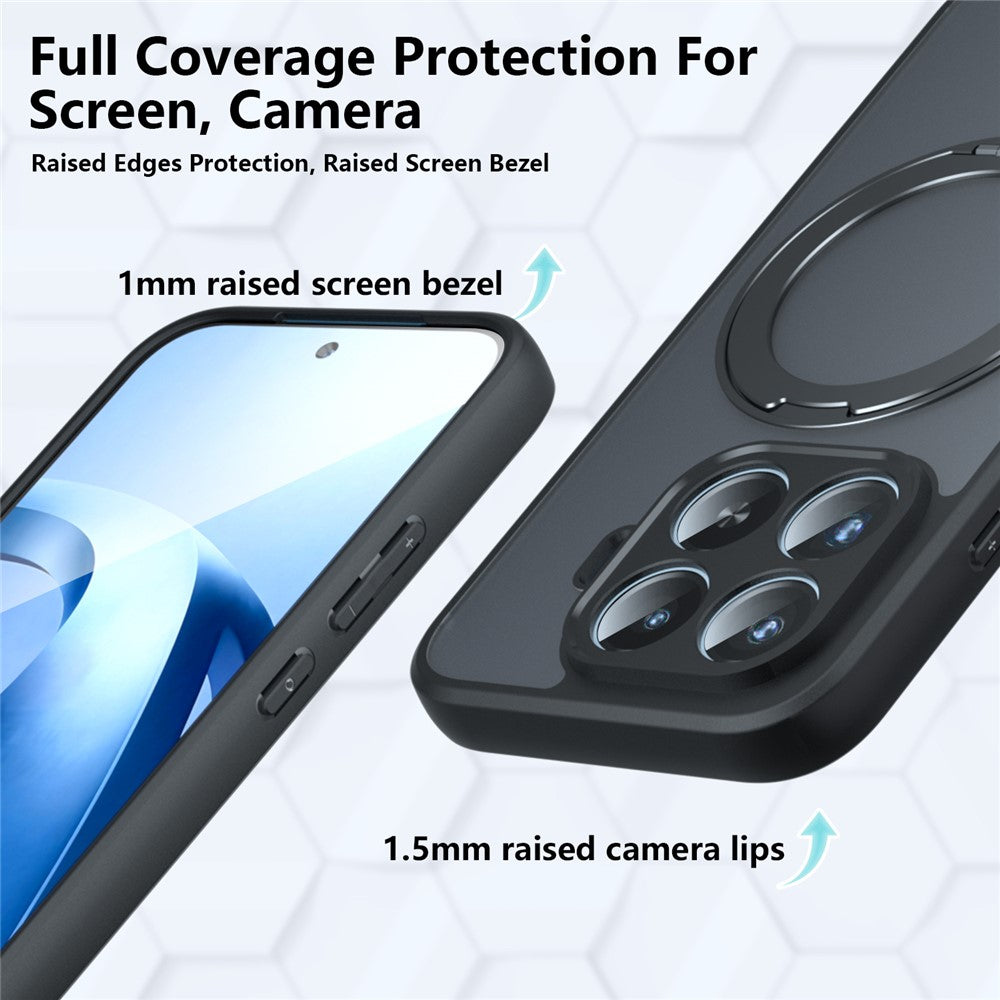 Xiaomi 17T Pro – Magnetische Handyhülle aus Metall, Kunststoff und TPU, mit Ständer, stoßfest, mit Soft-Touch-Oberfläche