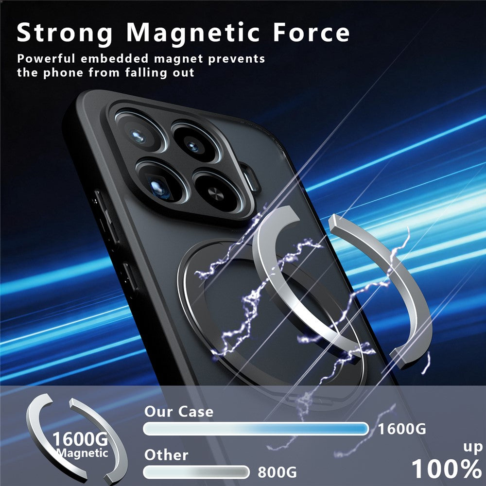 Xiaomi 17T Pro – Magnetische Handyhülle aus Metall, Kunststoff und TPU, mit Ständer, stoßfest, mit Soft-Touch-Oberfläche