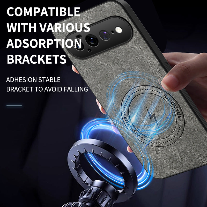 WANLONFENG for Google Pixel 11 Pro XL SD1 Series Magnetic Case Nappa Texture PC TPU Phone Cover