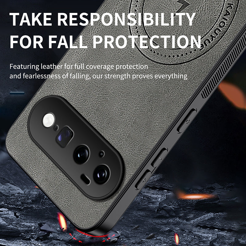 WANLONFENG for Google Pixel 11 SD1 Series Magnetic Case Nappa Texture PC TPU Phone Cover