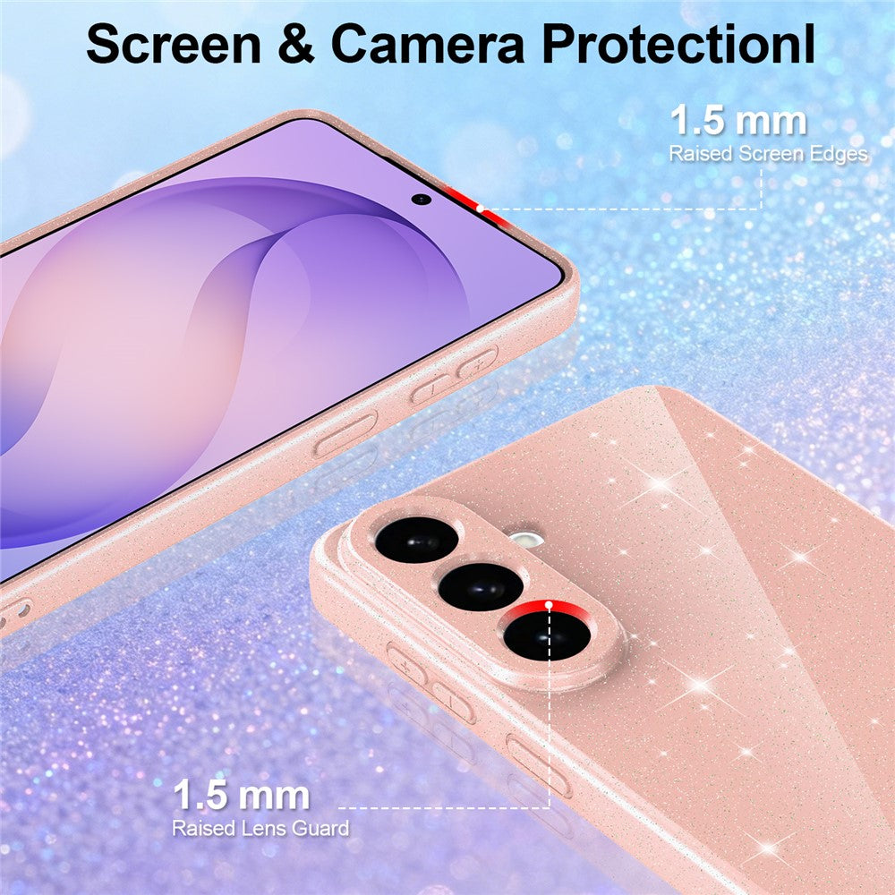 For Samsung Galaxy A27 5G Magnetic Case Glitter TPU Shockproof Phone Cover with Lanyard