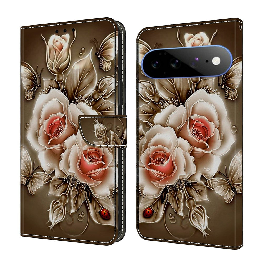 Wallet Case For Google Pixel 11 Pro XL Stand Pattern Printing PU Leather Flip Phone Cover