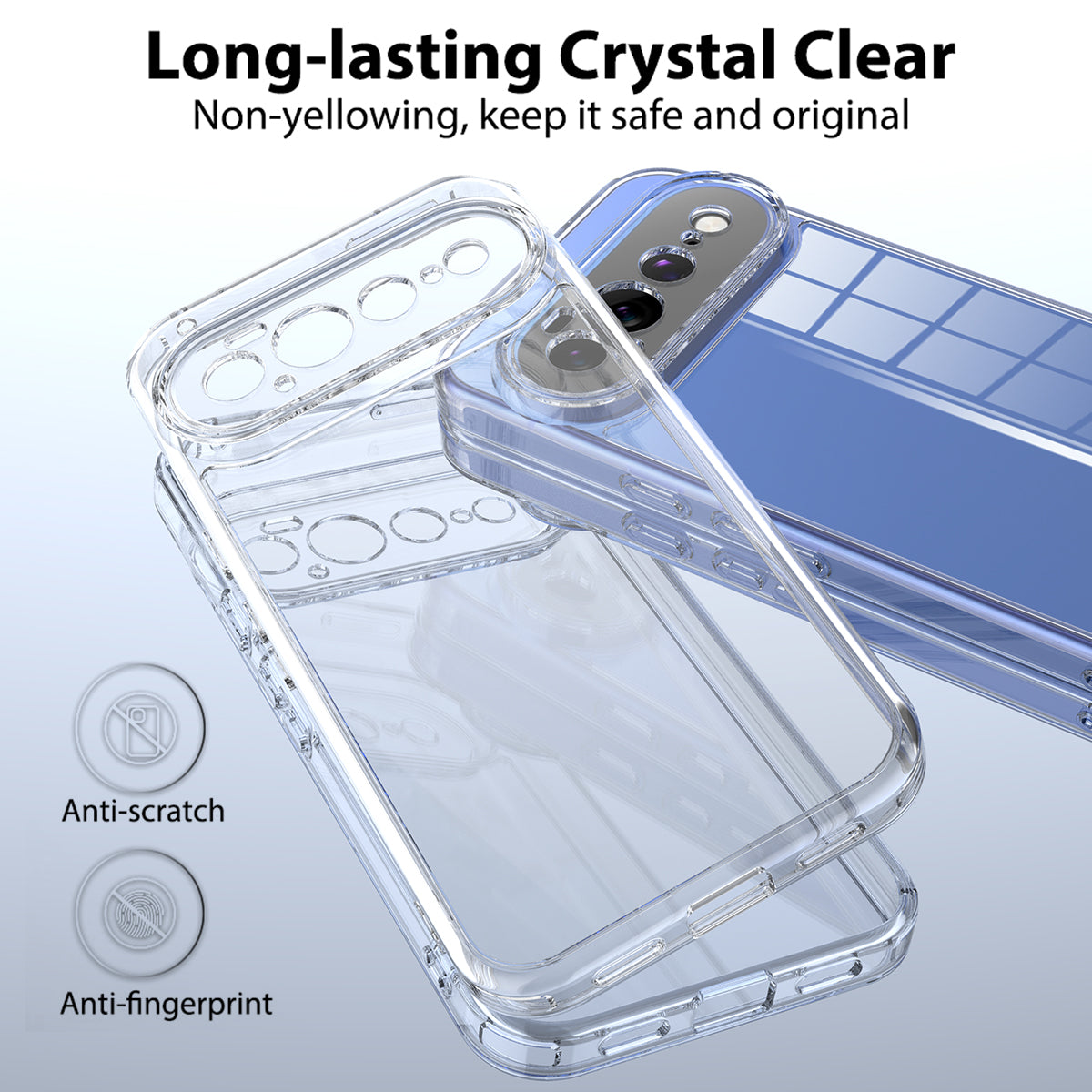 For Google Pixel 11 Pro XL Clear Phone Case TPU+Acrylic Shockproof Phone Back Cover