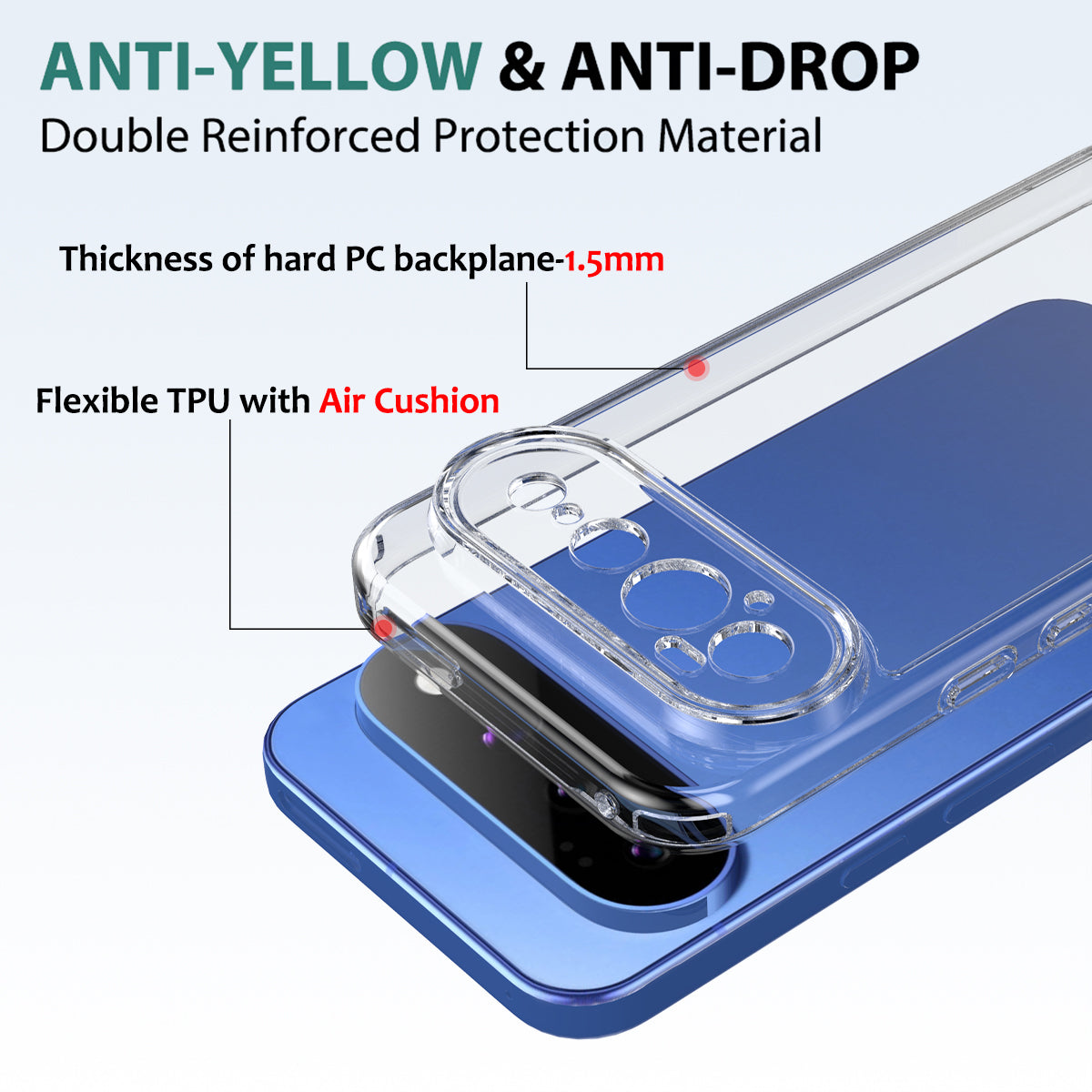 For Google Pixel 11 Pro XL Clear Phone Case TPU+Acrylic Shockproof Phone Back Cover