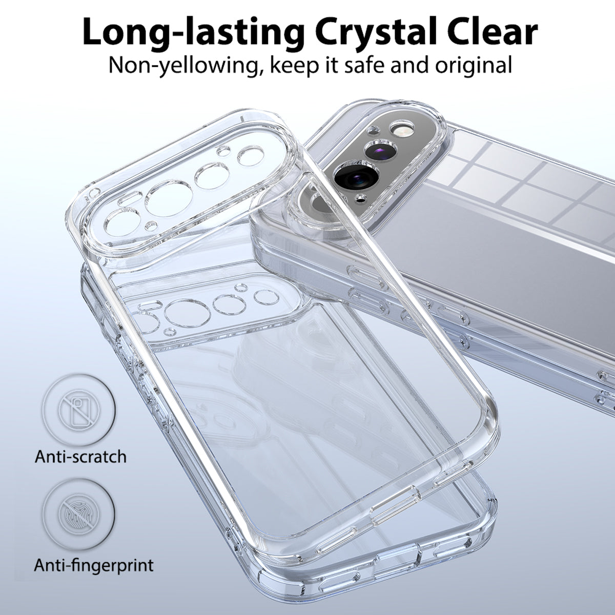 For Google Pixel 11 Pro Clear Phone Case TPU+Acrylic Shockproof Phone Back Cover