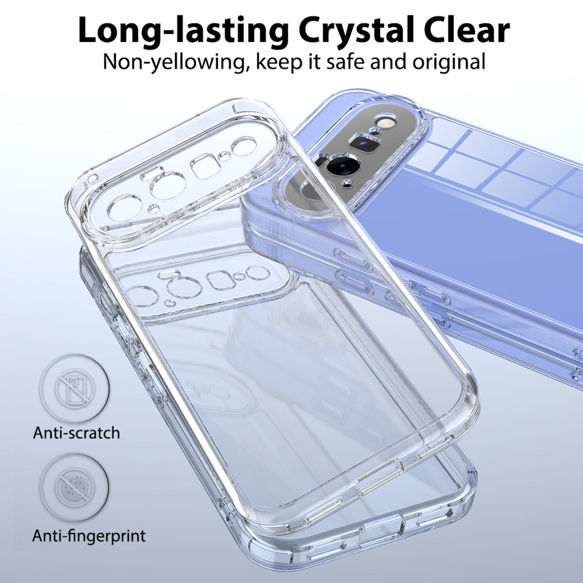 For Google Pixel 11 Clear Phone Case TPU+Acrylic Shockproof Phone Back Cover