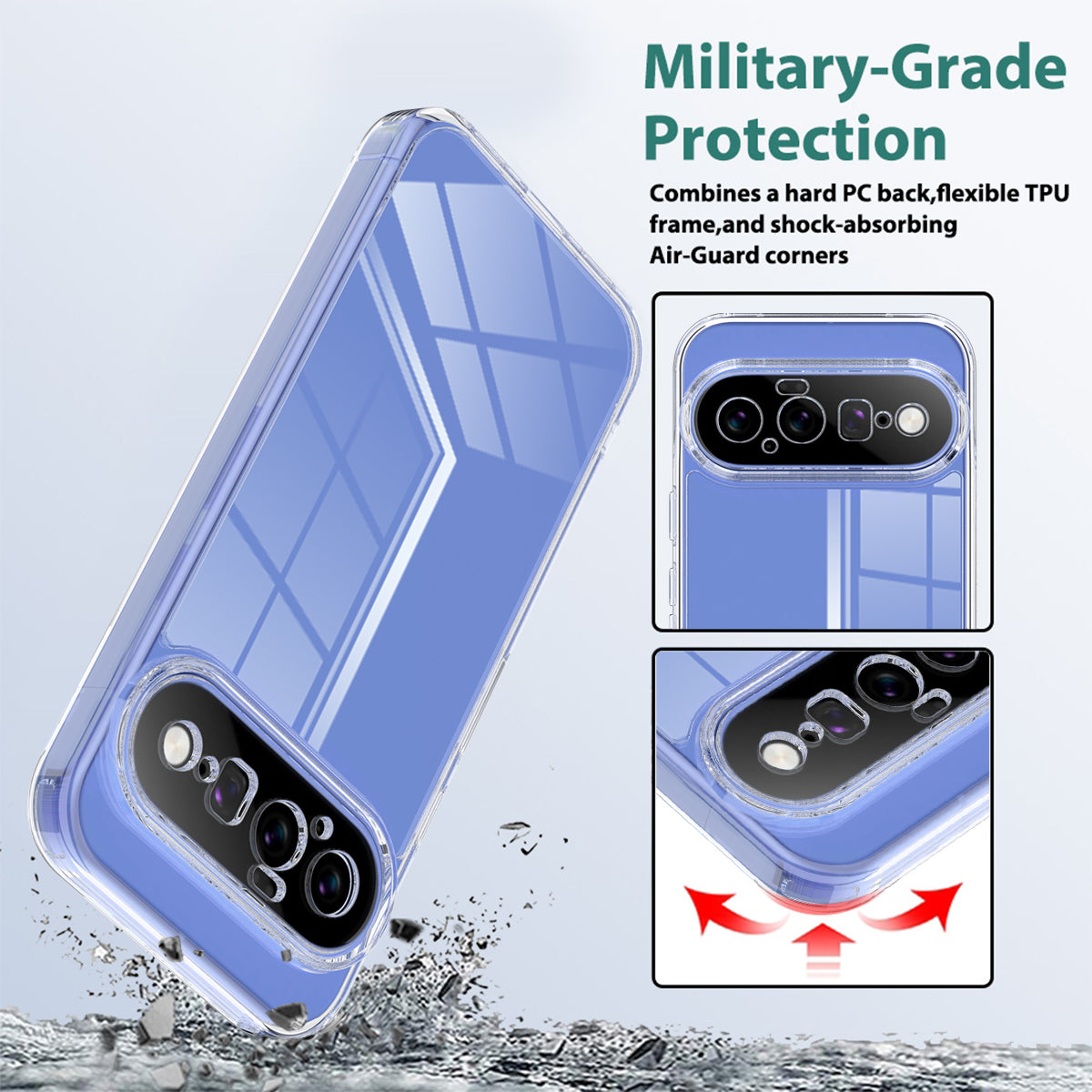 For Google Pixel 11 Clear Phone Case TPU+Acrylic Shockproof Phone Back Cover