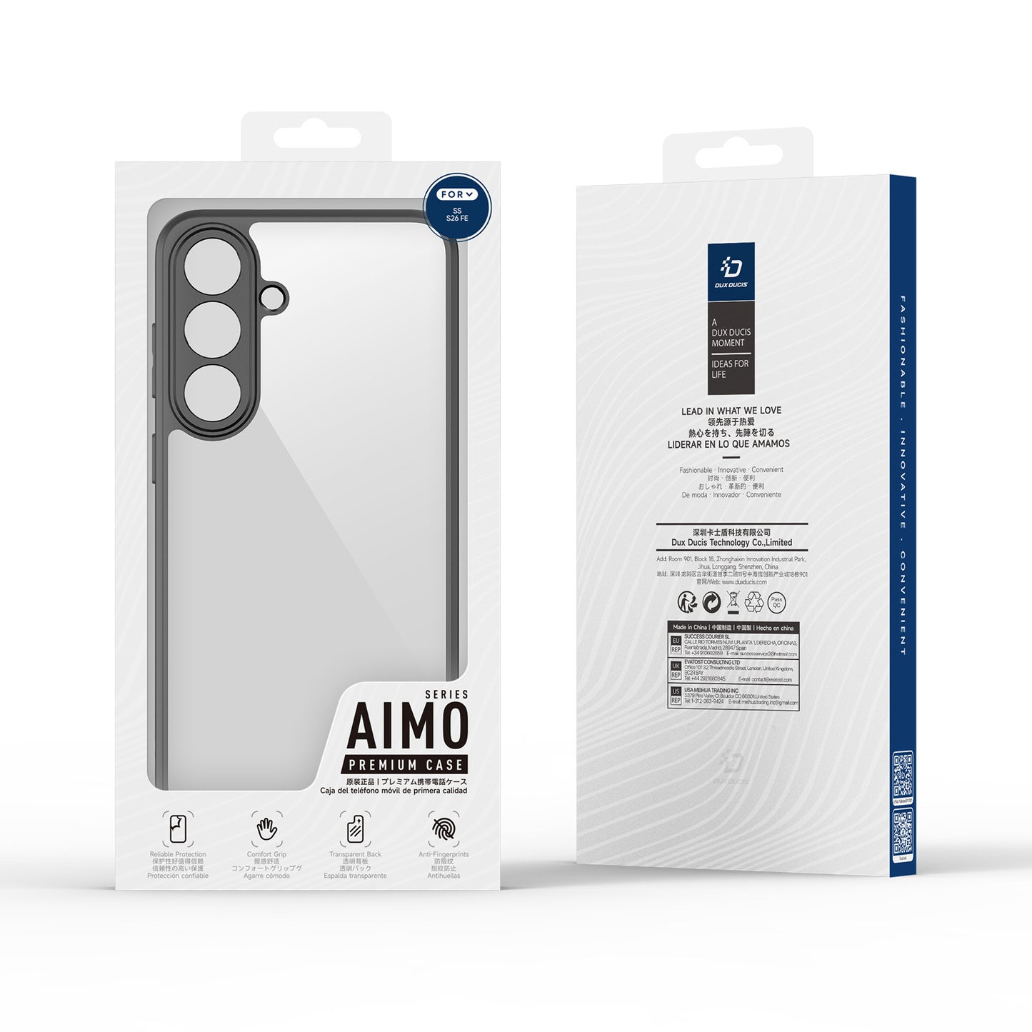 DUX DUCIS for Samsung Galaxy S26 FE Aimo Series PC + TPU Clear Back Phone Cover (REACH Certification)