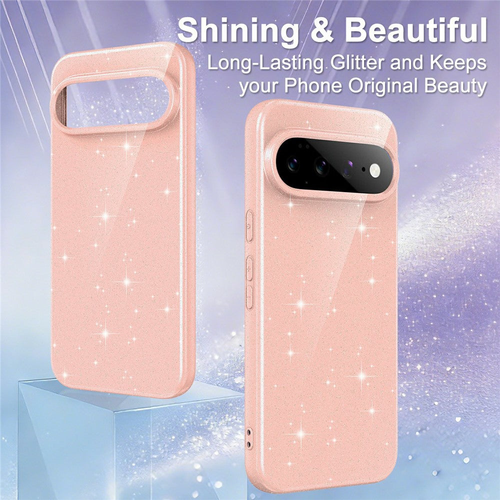 For Google Pixel 11 Magnetic Case Glitter TPU Shockproof Phone Cover with Lanyard