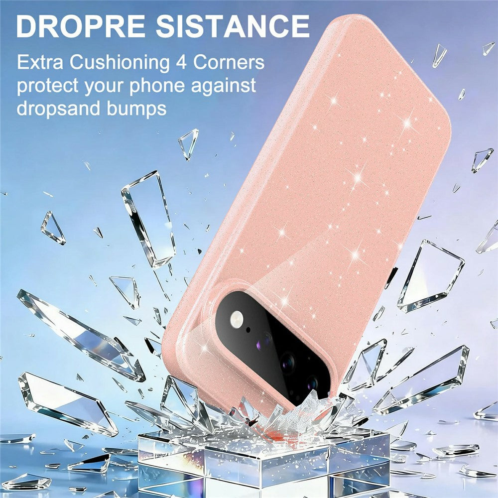 For Google Pixel 11 Pro XL Magnetic Case Glitter TPU Shockproof Phone Cover with Lanyard