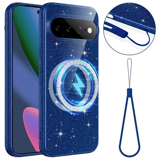 Google Pixel 11 Pro XL Handyhülle – Magnetische aus glitzerndem, stoßfestem TPU mit Trageband