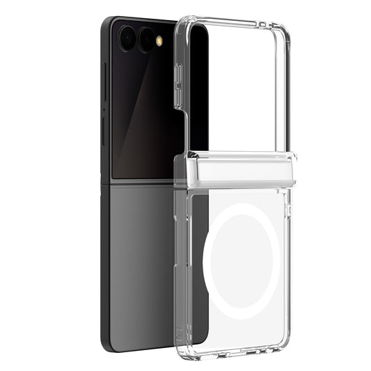 Galaxy Z Flip8 – Magnetische transparente Handyhülle aus Metall, Kunststoff und TPU