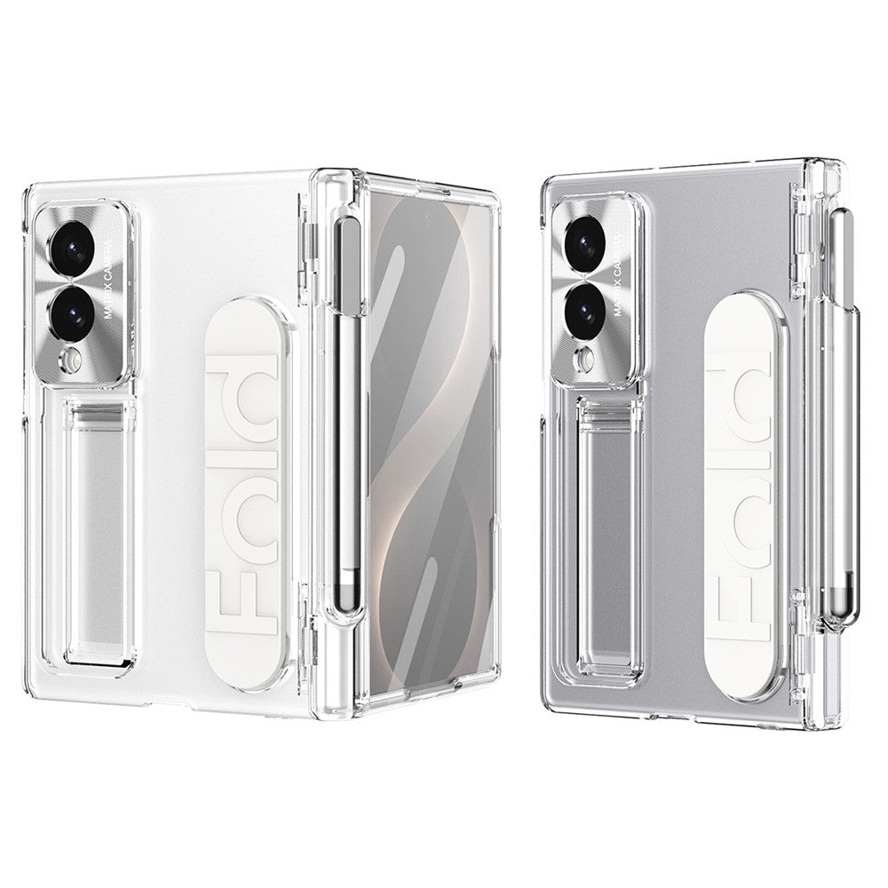 For Samsung Galaxy Z Fold8 Case Kickstand Wristband Hard PC Phone Cover with Pen Slot / Stylus