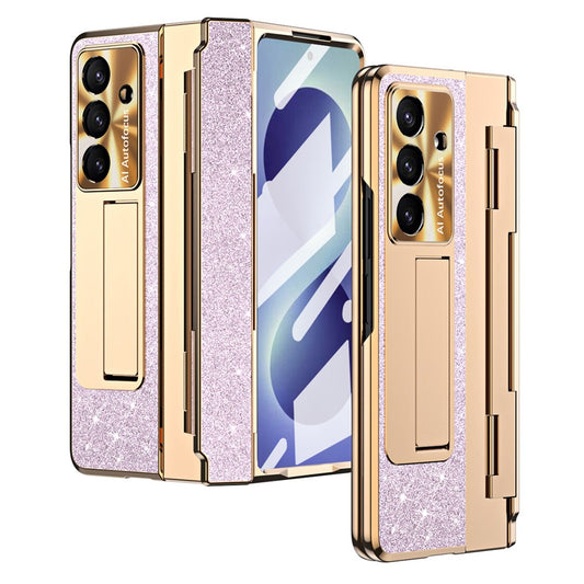 Galaxy Z Fold8 Ultra – Handyhülle aus Kunststoff, mit Ständer, mit Scharnierschutz, mit Strassverzierung, mit Glitzer
